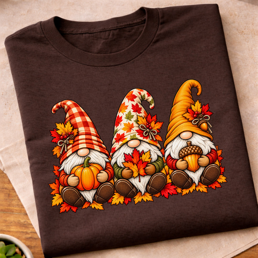 Autumn Thanksgiving Gnome Trio T-Shirt