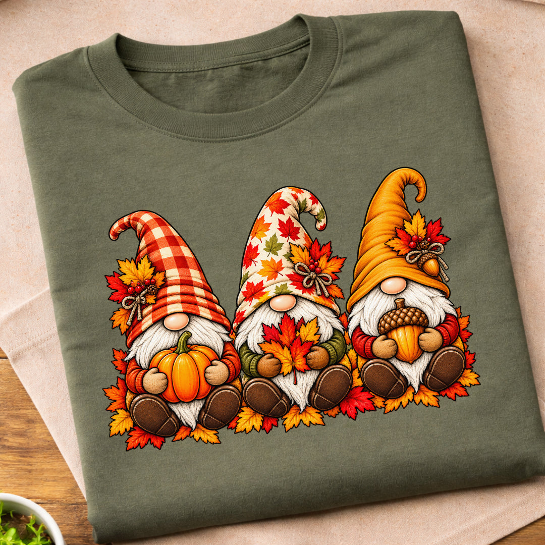 Autumn Thanksgiving Gnome Trio T-Shirt