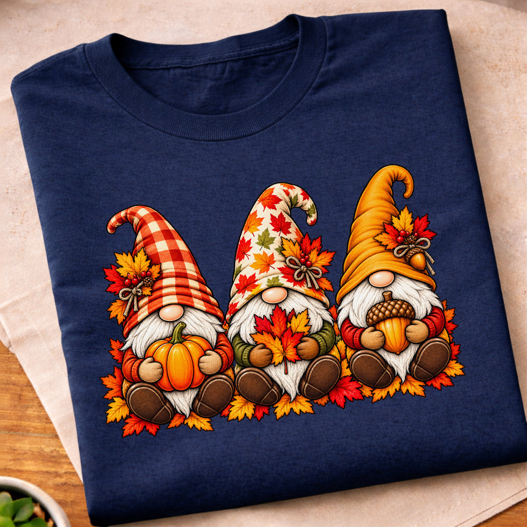 Autumn Thanksgiving Gnome Trio T-Shirt