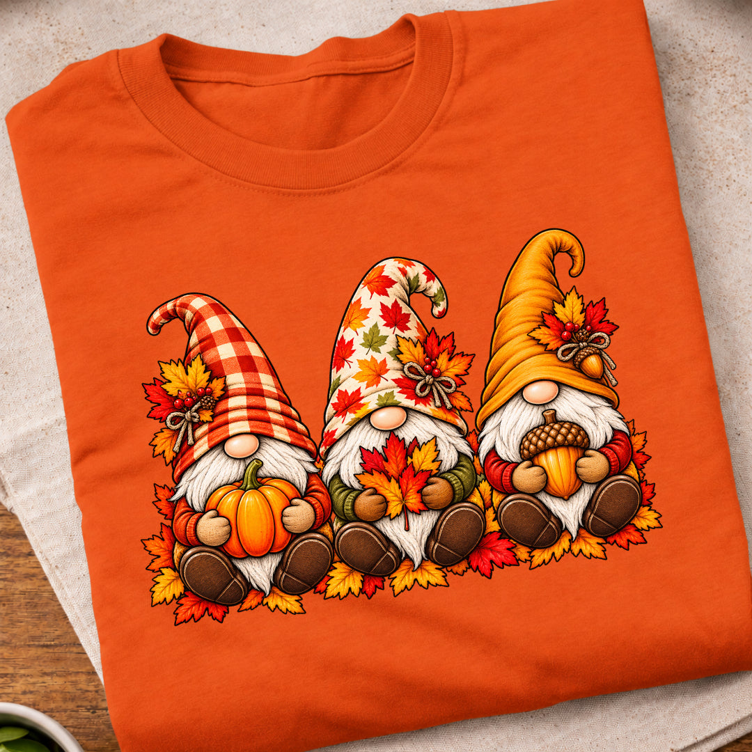 Autumn Thanksgiving Gnome Trio T-Shirt