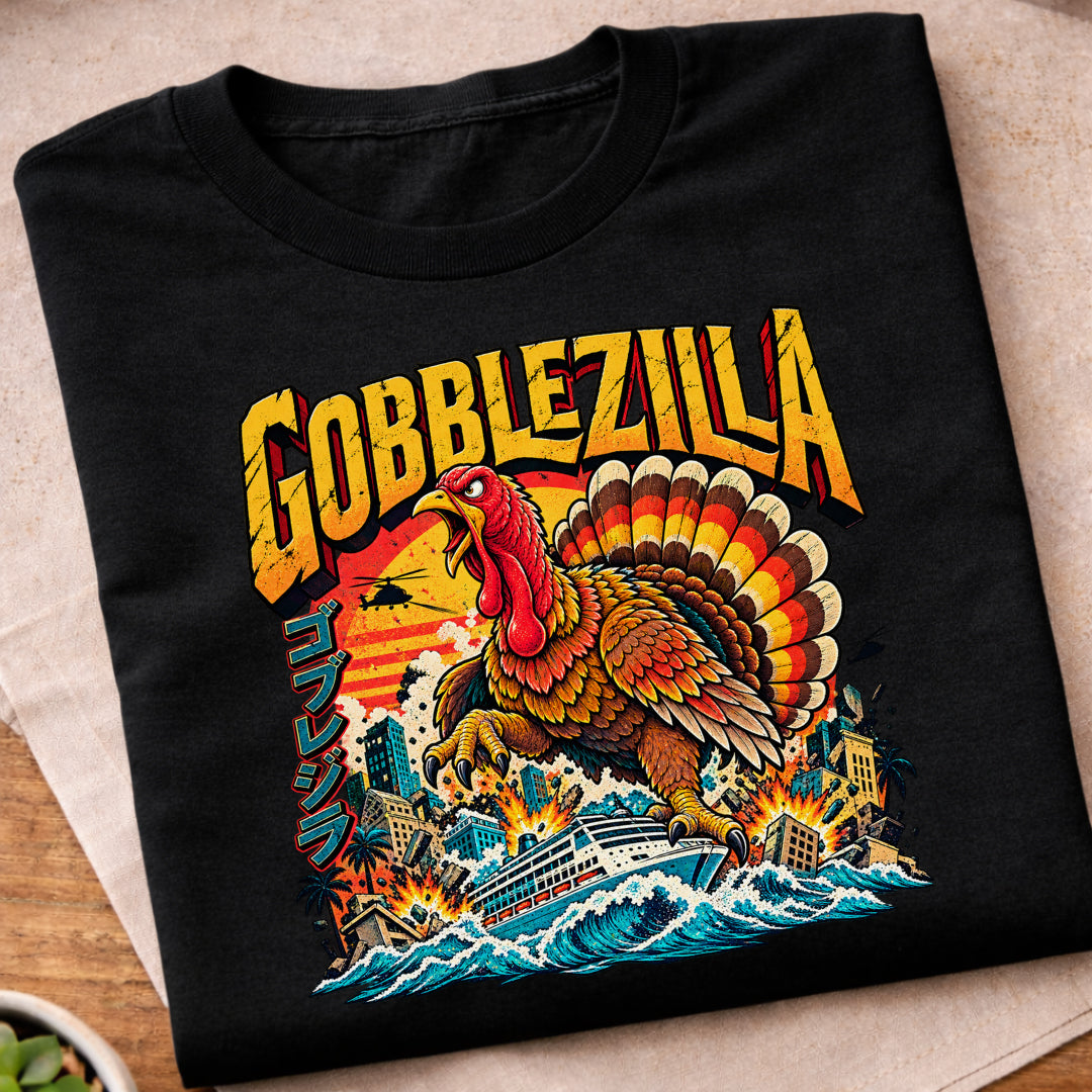 Gobblezilla Giant Turkey Cruise T-Shirt