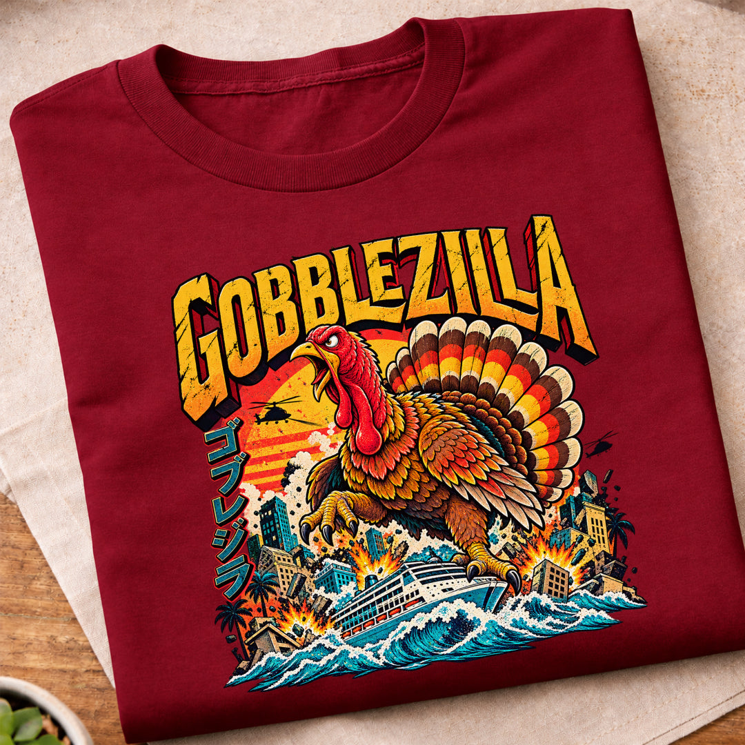 Gobblezilla Giant Turkey Cruise T-Shirt