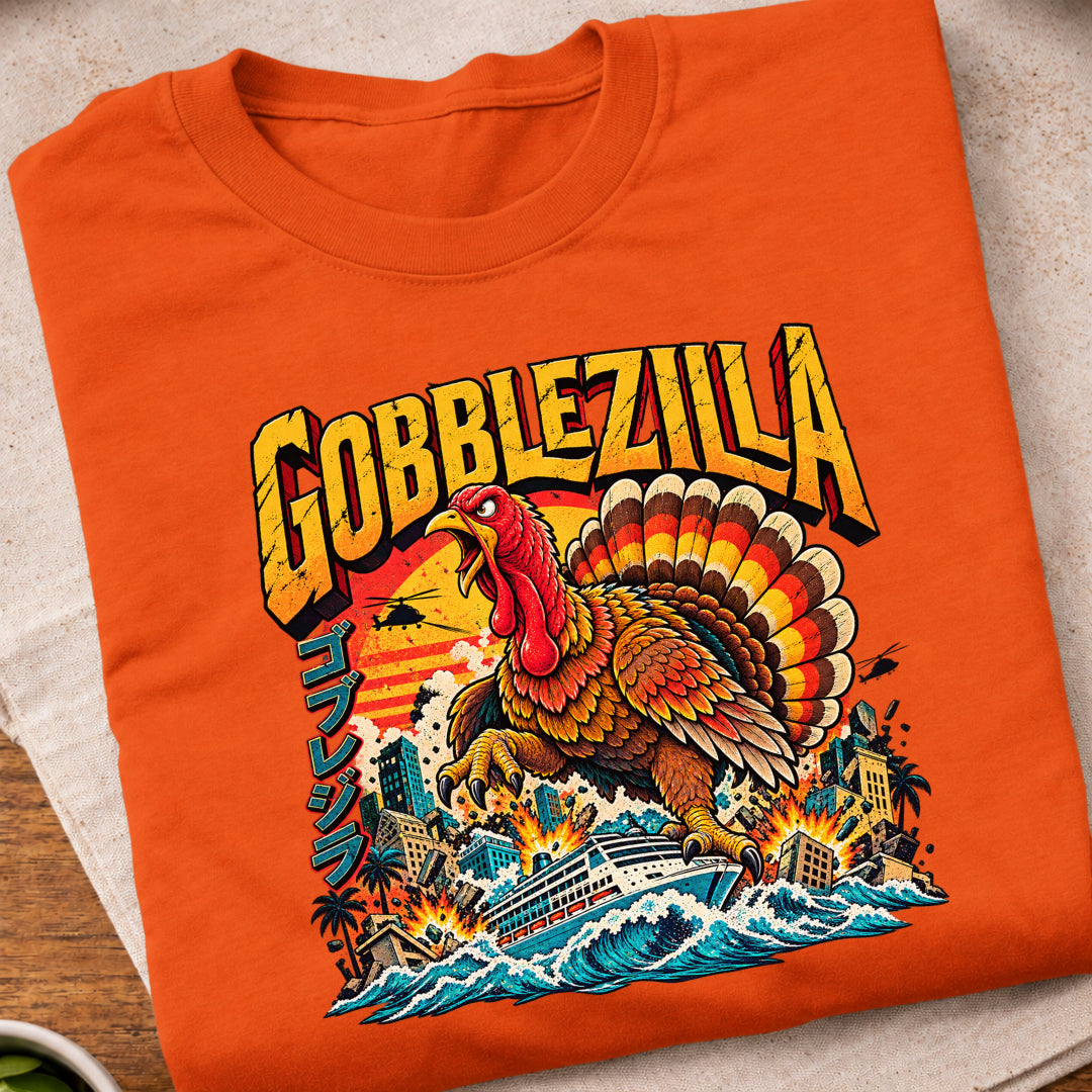 Gobblezilla Giant Turkey Cruise T-Shirt