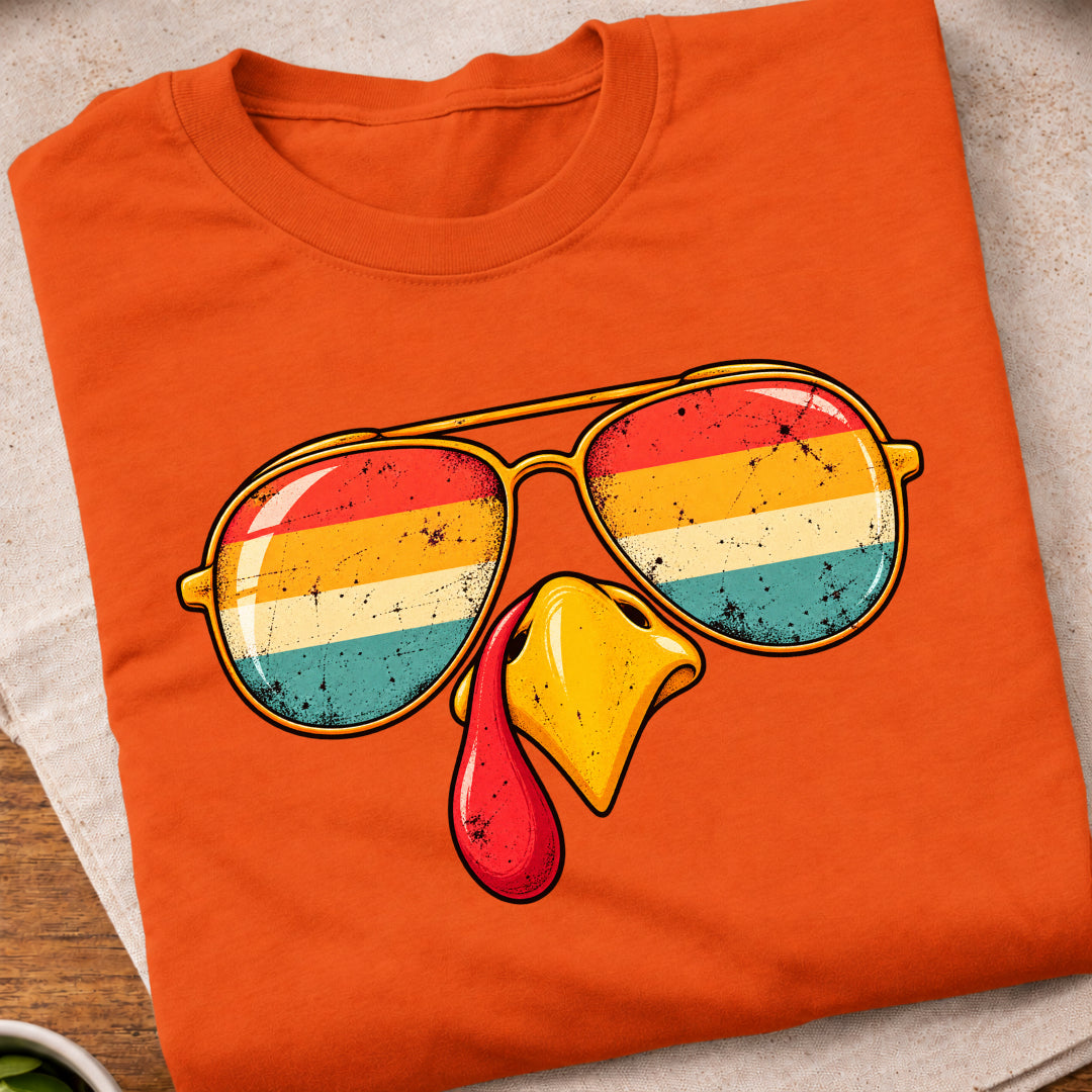 Retro Turkey Aviator Sunglasses T-Shirt