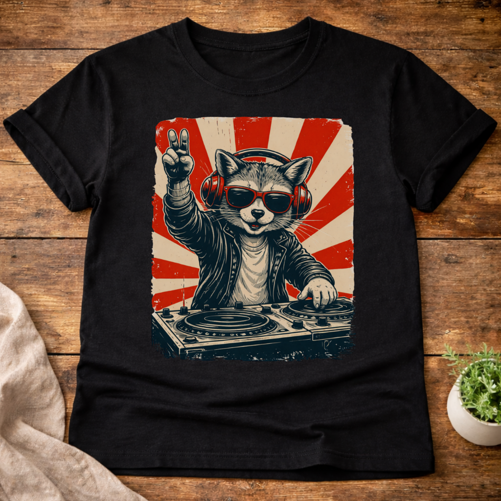 Raccoon DJ T-Shirt