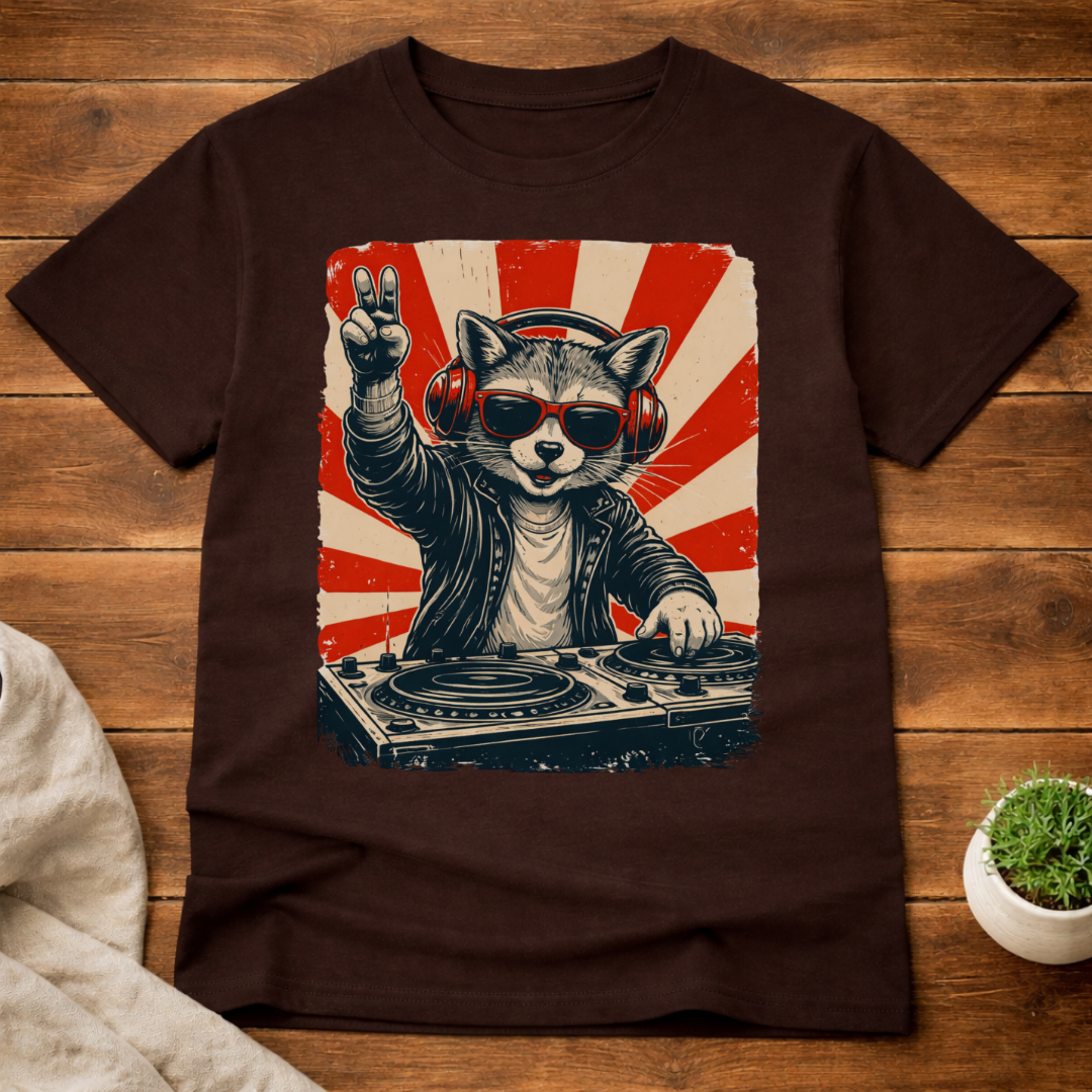 Raccoon DJ T-Shirt