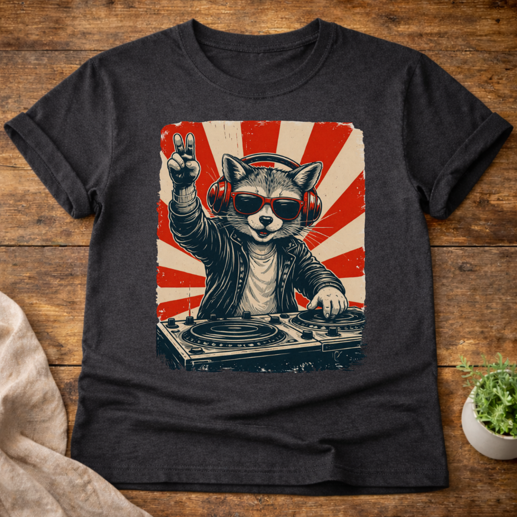 Raccoon DJ T-Shirt