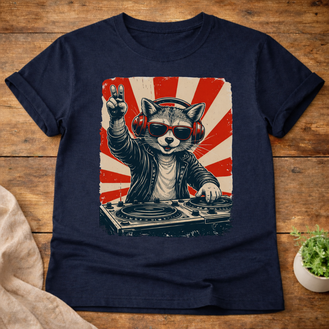 Raccoon DJ T-Shirt