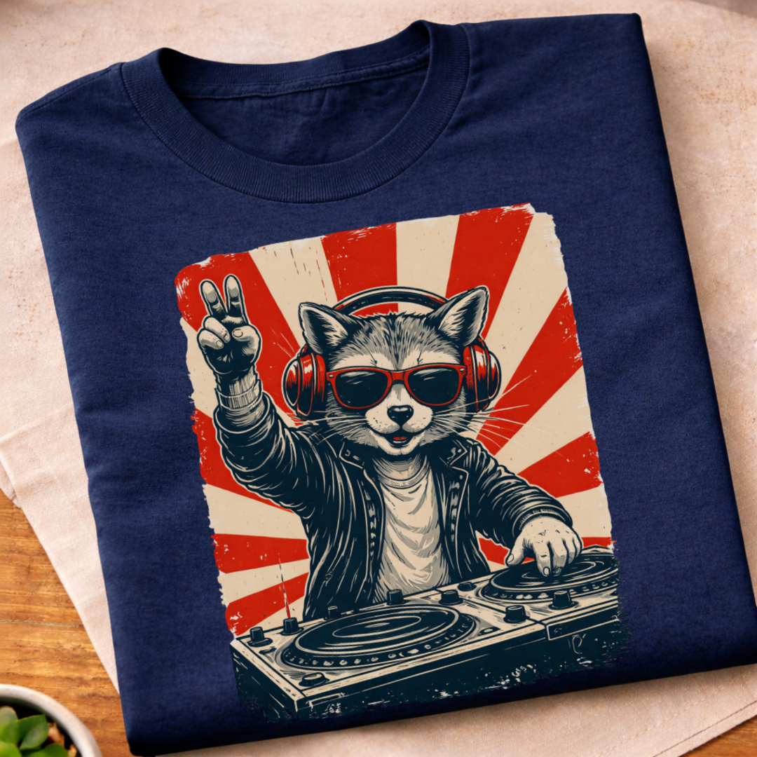 Raccoon DJ T-Shirt