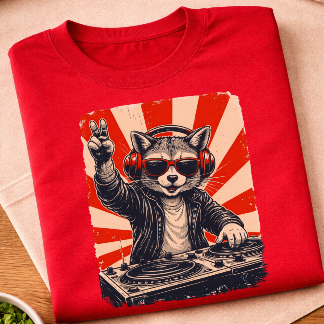 Raccoon DJ T-Shirt