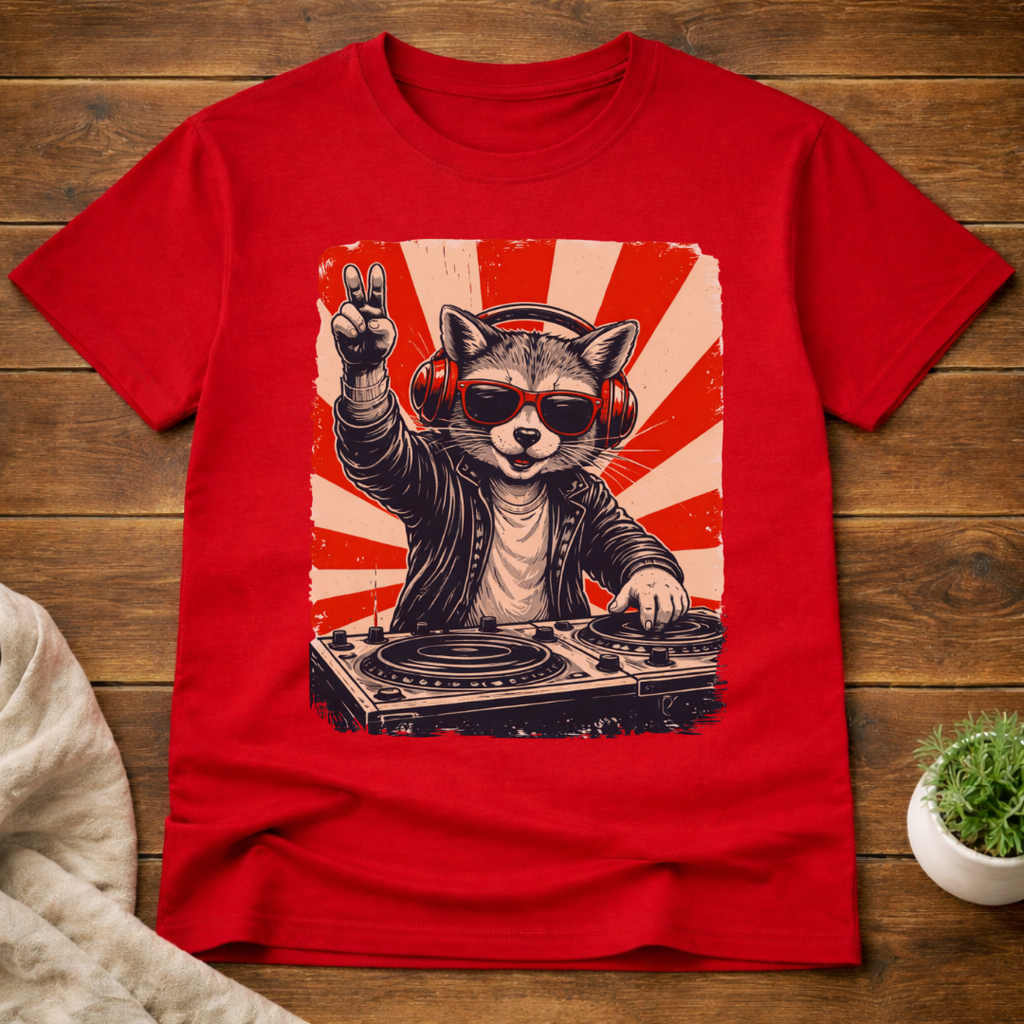 Raccoon DJ T-Shirt