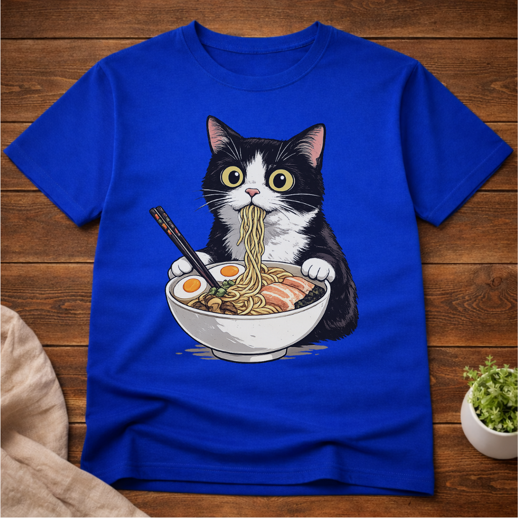 Cat Eating Ramen T-Shirt