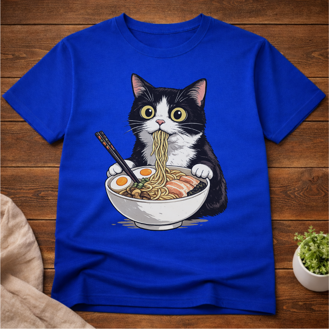 Cat Eating Ramen T-Shirt