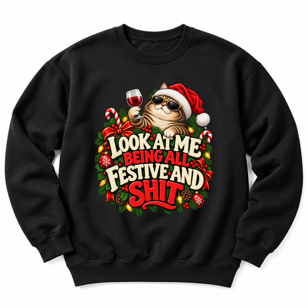Festive And Shit Santa Sweatshirt