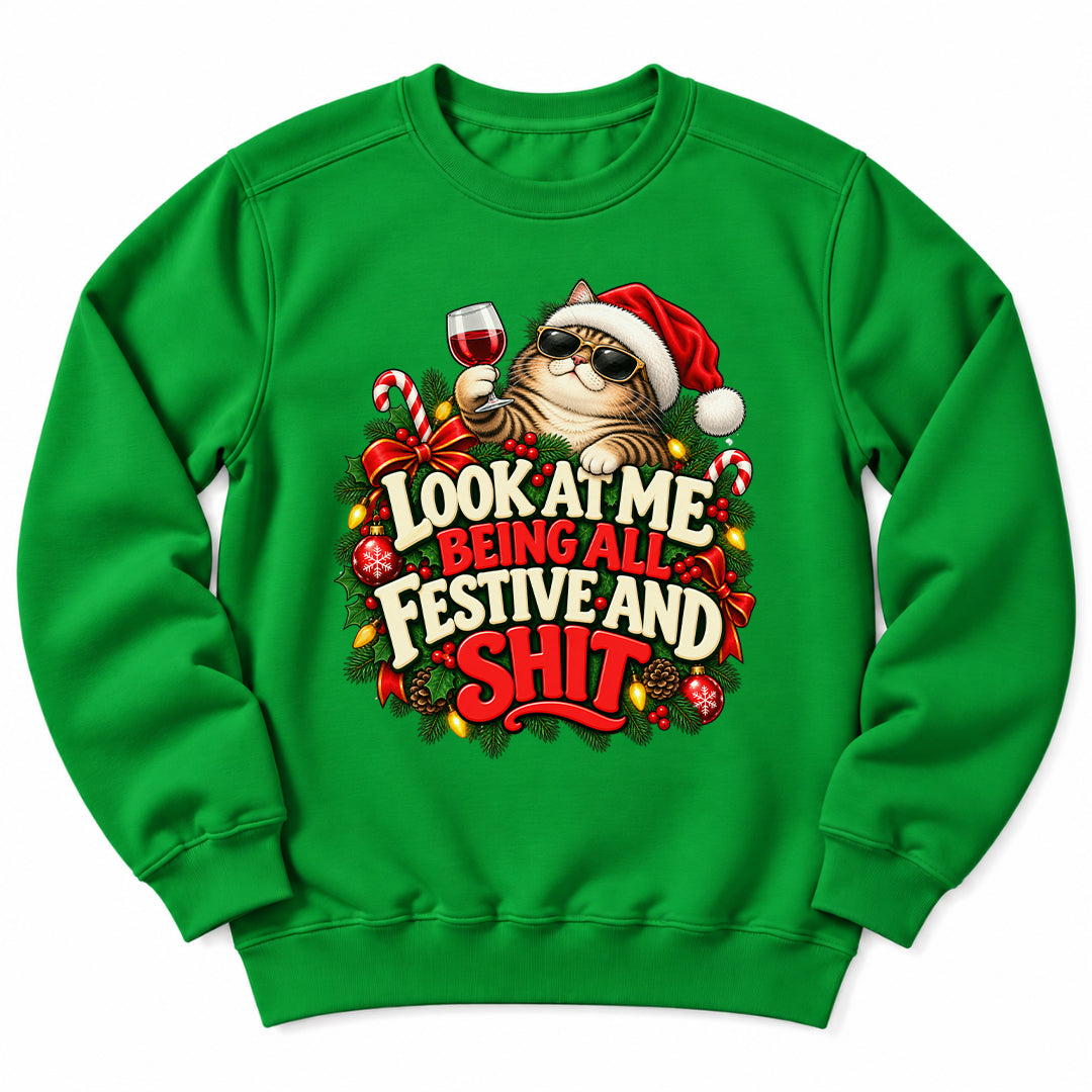 Festive And Shit Santa Sweatshirt