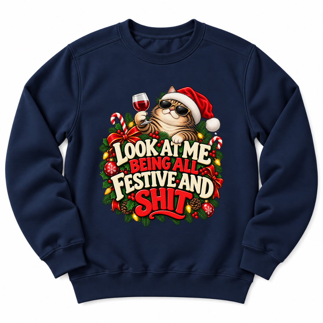 Festive And Shit Santa Sweatshirt