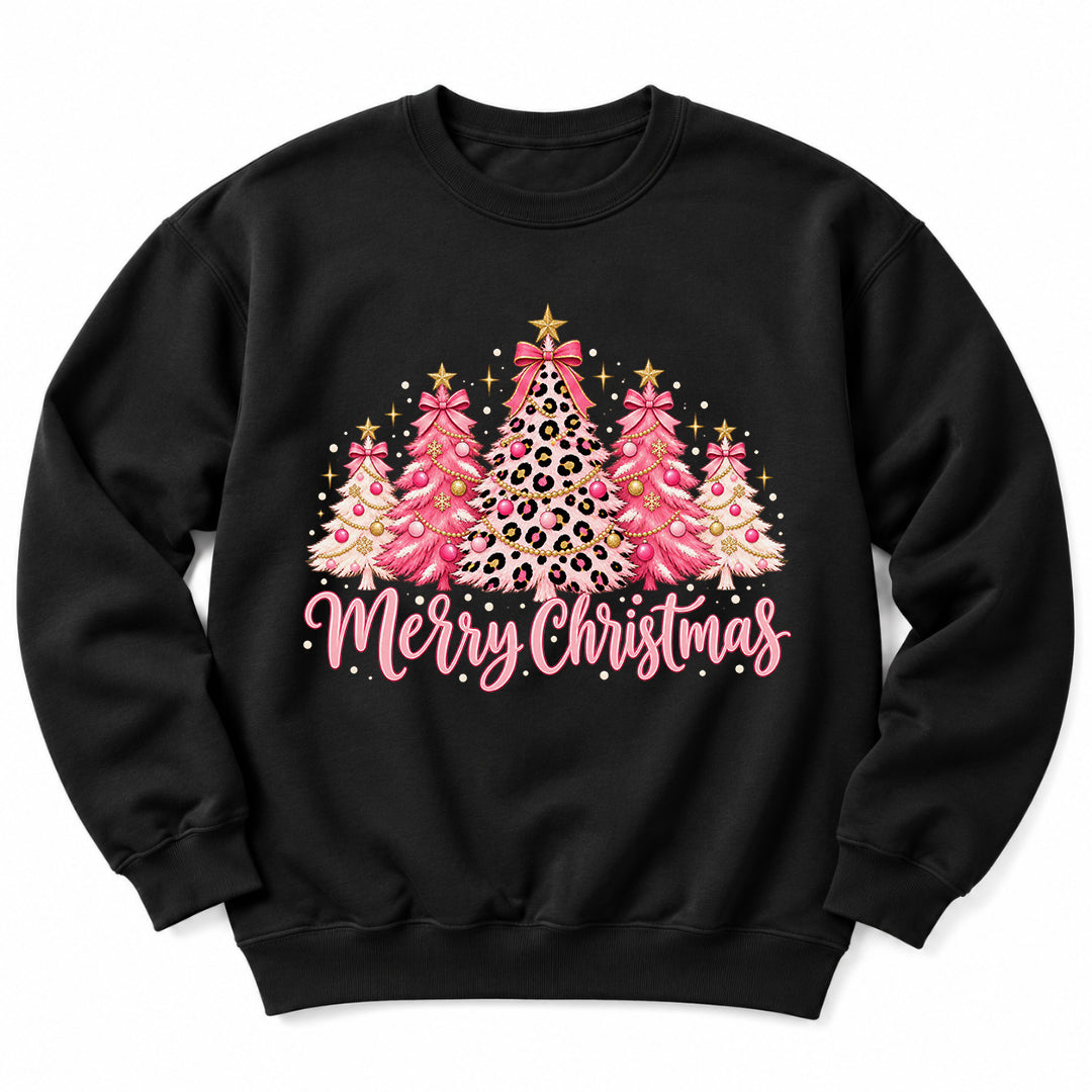 Merry Christmas Pink Trees Sweatshirt