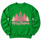 Merry Christmas Pink Trees Sweatshirt