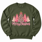 Merry Christmas Pink Trees Sweatshirt