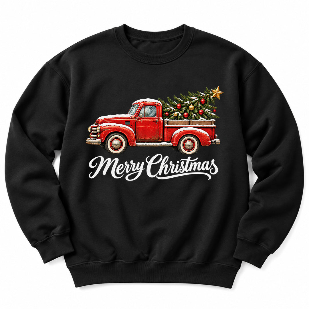 Merry Christmas Red Truck Sweatshirt