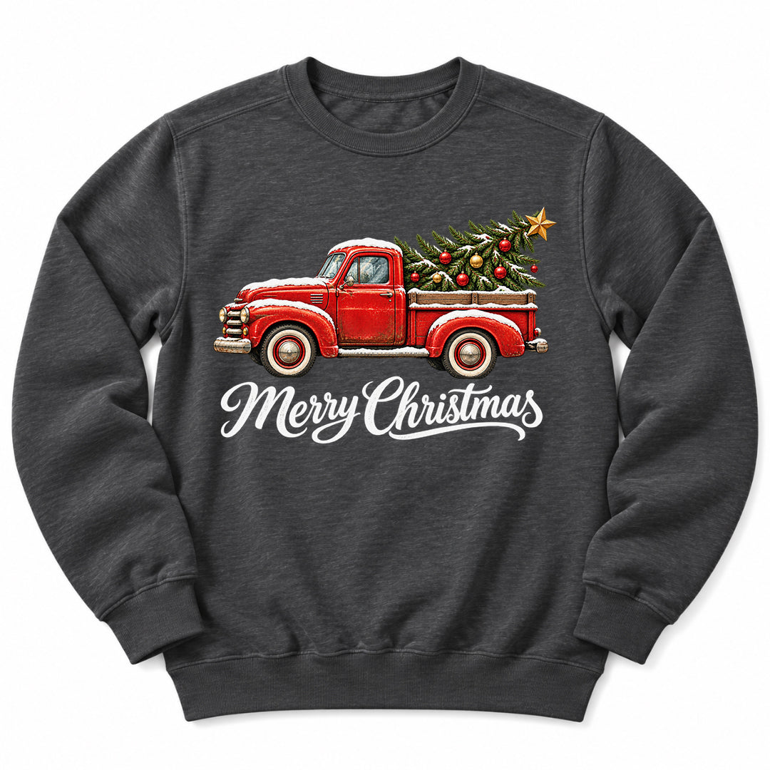 Merry Christmas Red Truck Sweatshirt