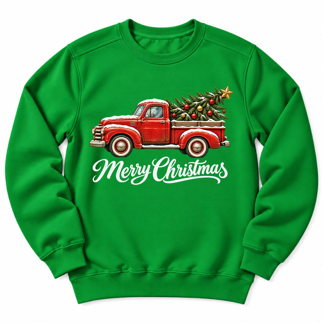 Merry Christmas Red Truck Sweatshirt