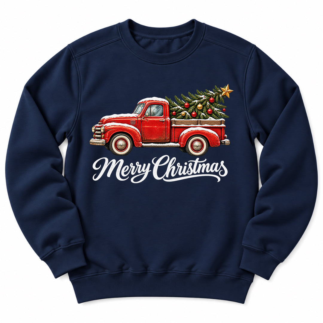 Merry Christmas Red Truck Sweatshirt