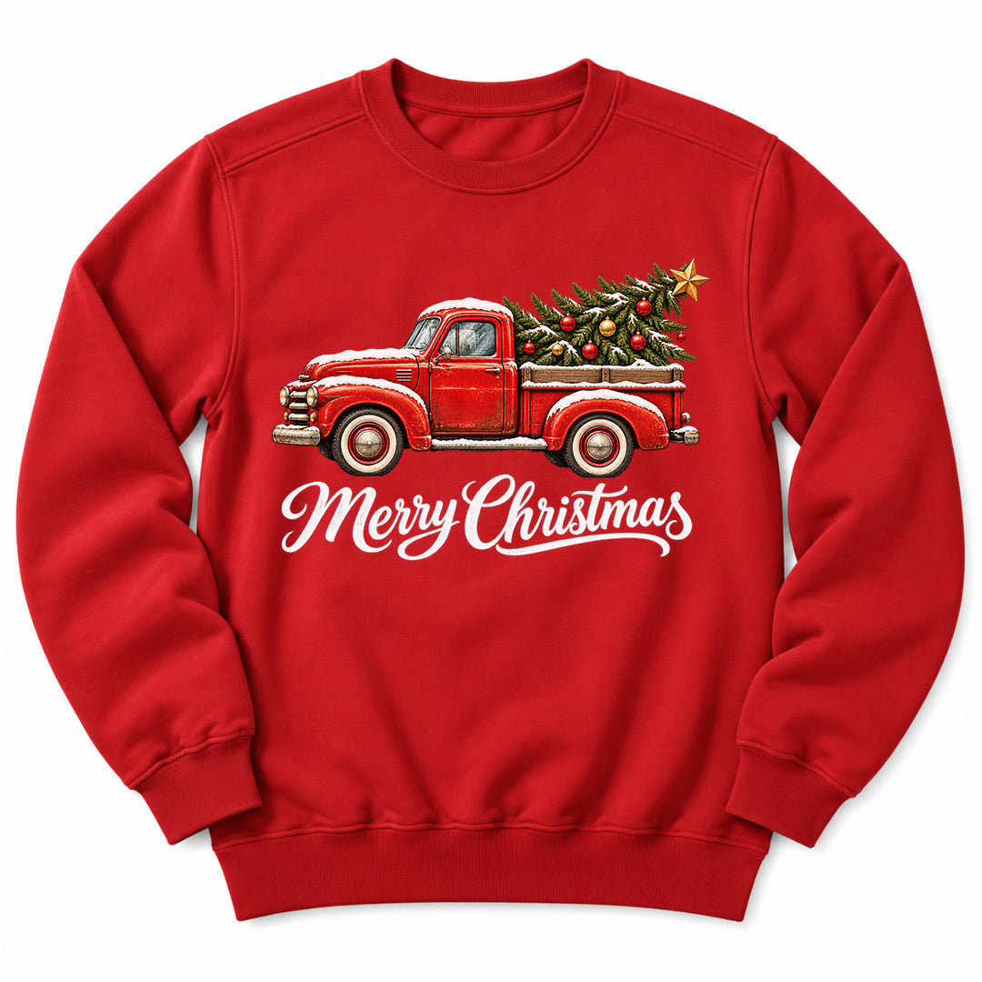 Merry Christmas Red Truck Sweatshirt