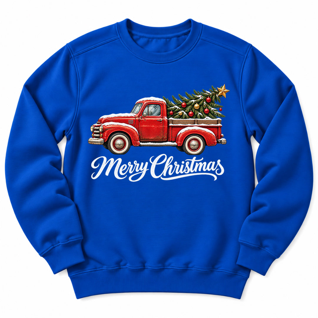 Merry Christmas Red Truck Sweatshirt