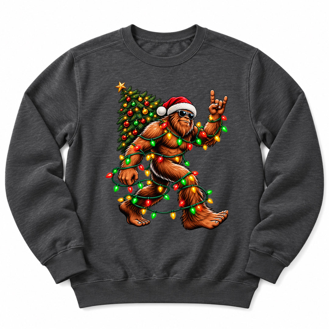 Christmas Bigfoot Festive Lights Sweatshirt
