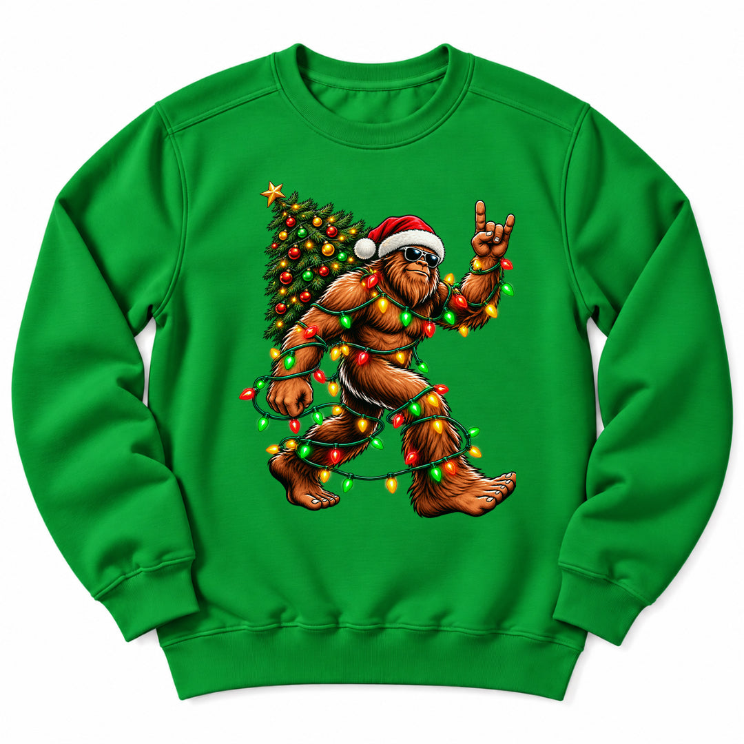 Christmas Bigfoot Festive Lights Sweatshirt