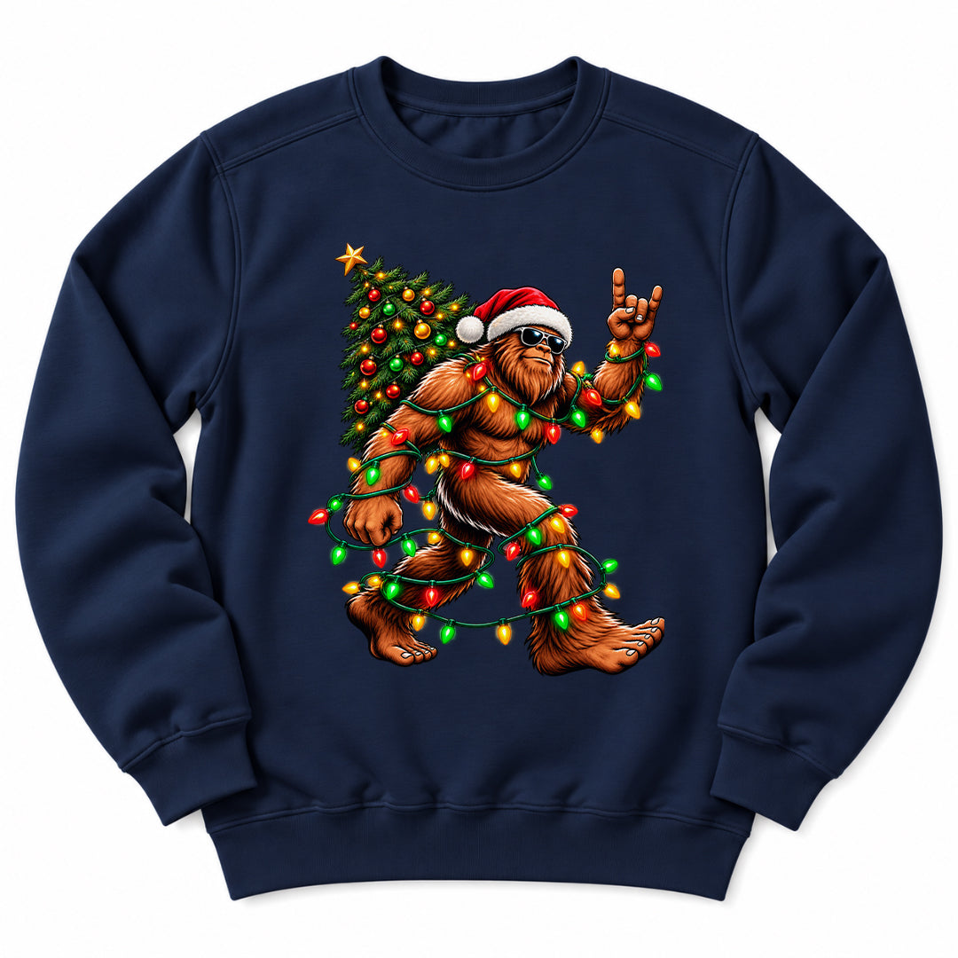 Christmas Bigfoot Festive Lights Sweatshirt