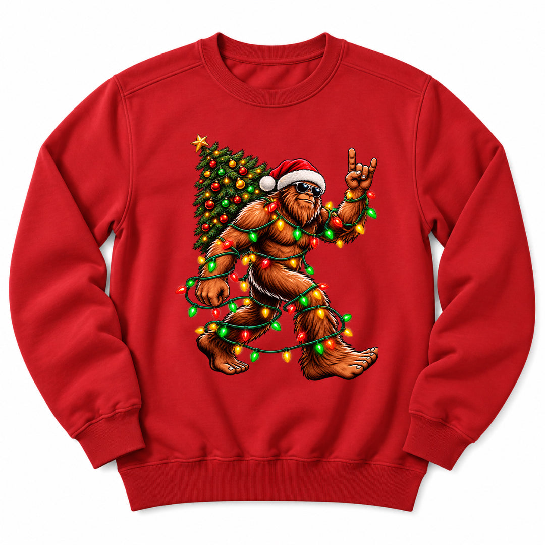 Christmas Bigfoot Festive Lights Sweatshirt