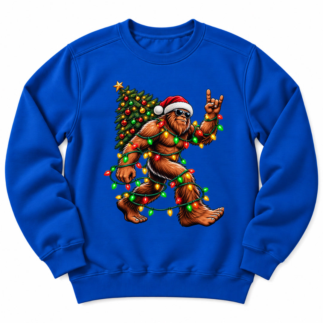 Christmas Bigfoot Festive Lights Sweatshirt