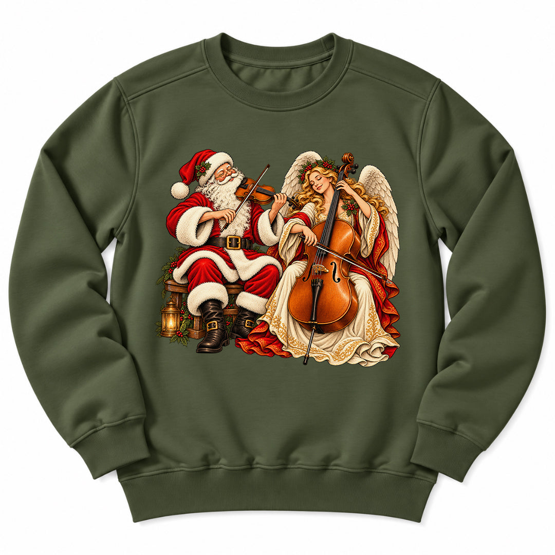 Santa Angel Cello Duet Sweatshirt