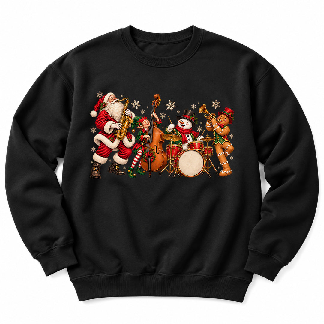 Christmas Santa Music Band Sweatshirt