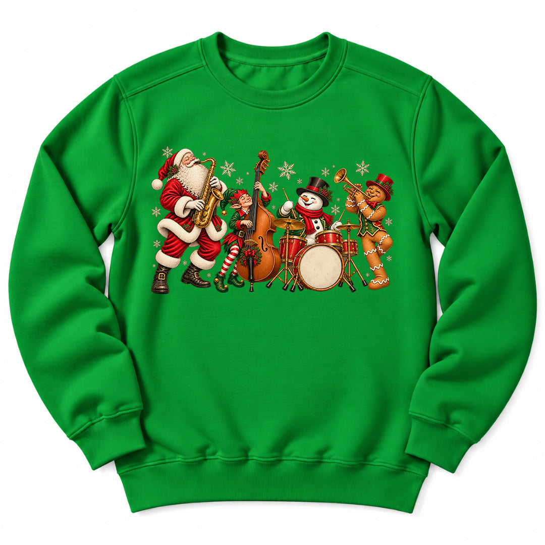 Christmas Santa Music Band Sweatshirt