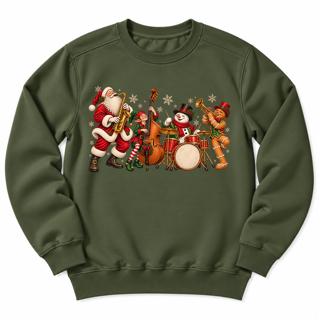 Christmas Santa Music Band Sweatshirt