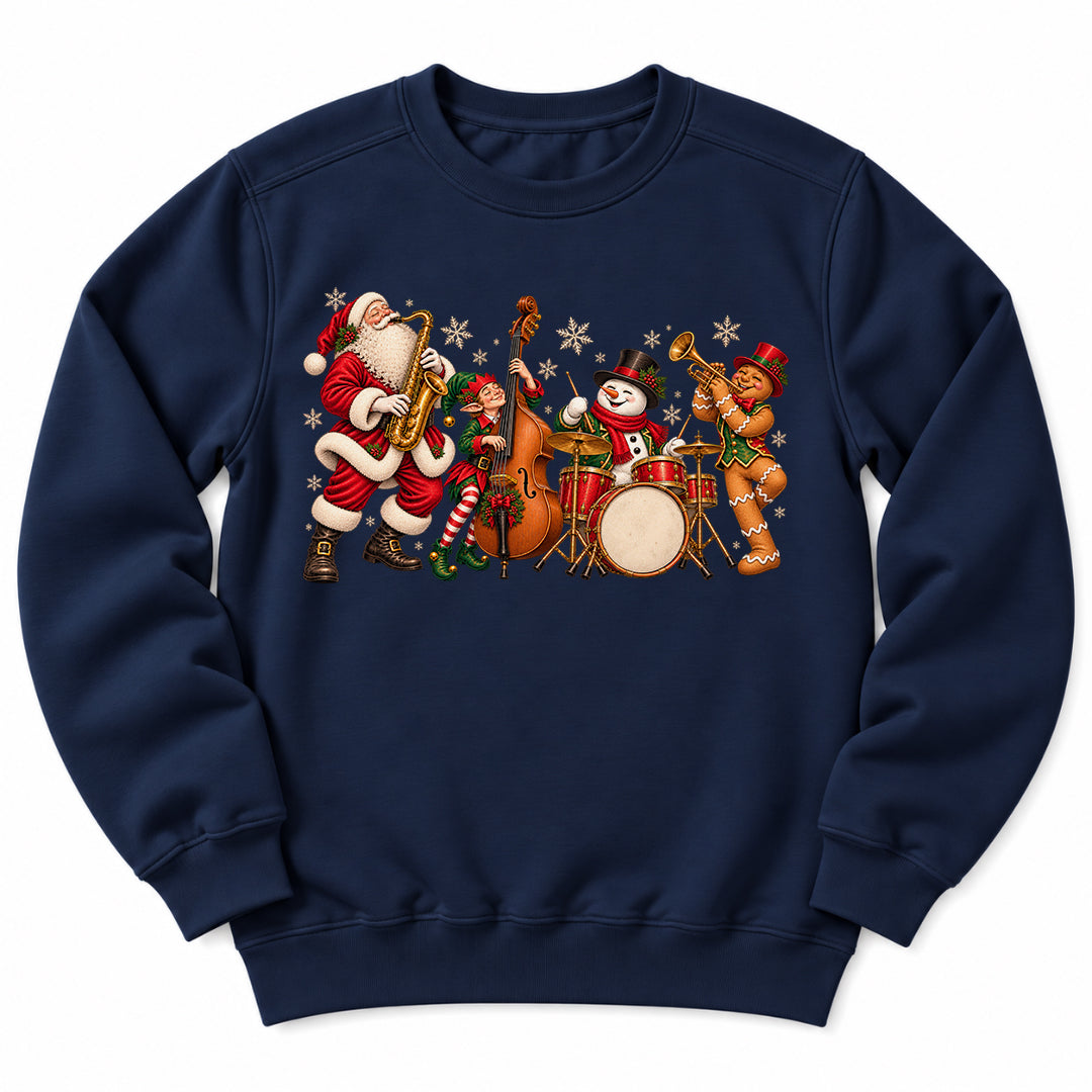 Christmas Santa Music Band Sweatshirt