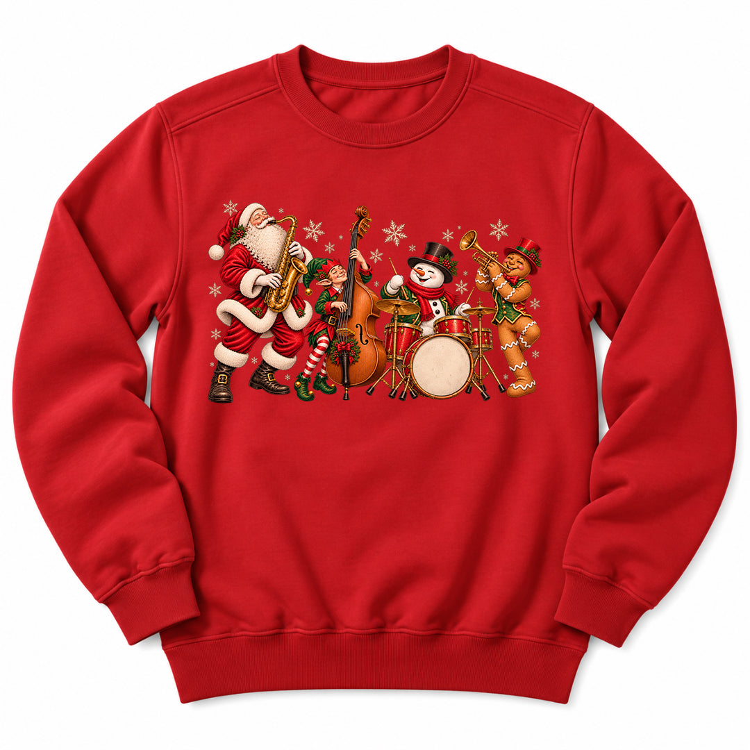 Christmas Santa Music Band Sweatshirt