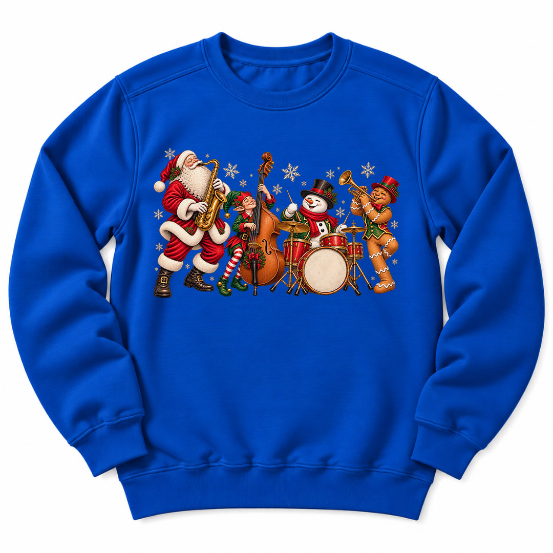 Christmas Santa Music Band Sweatshirt