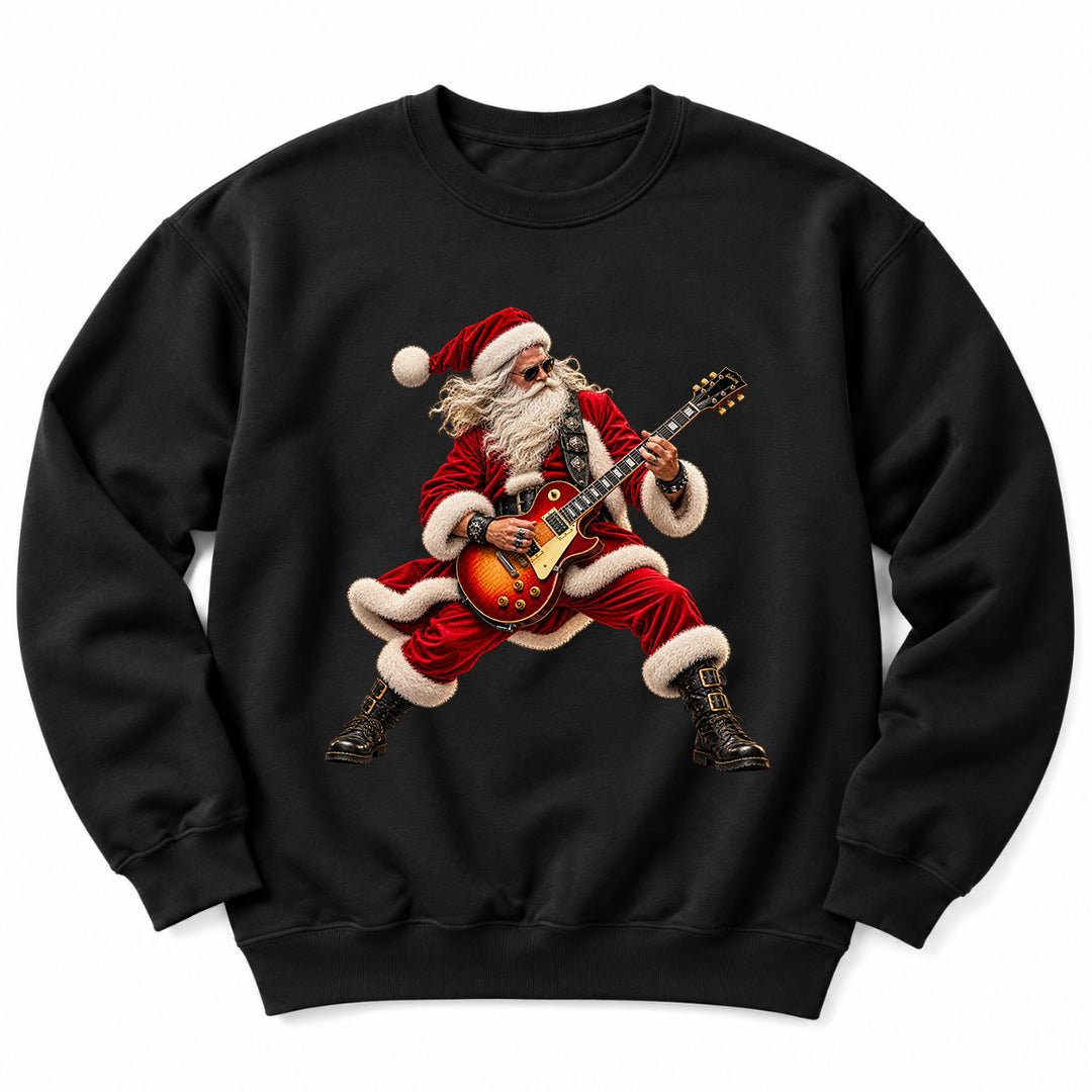 Santa Playing Electric Guitar Sweatshirt