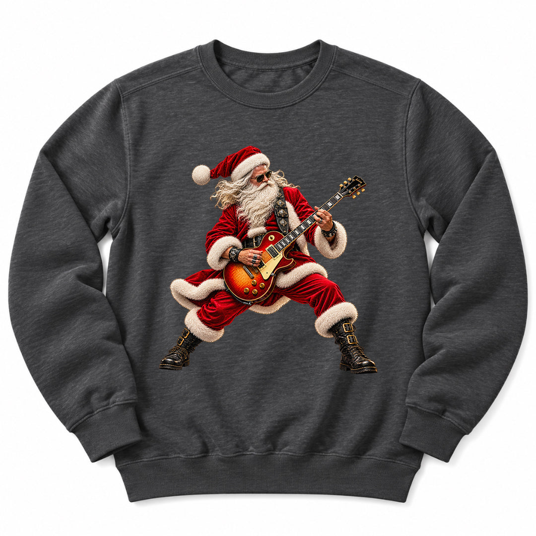 Santa Playing Electric Guitar Sweatshirt