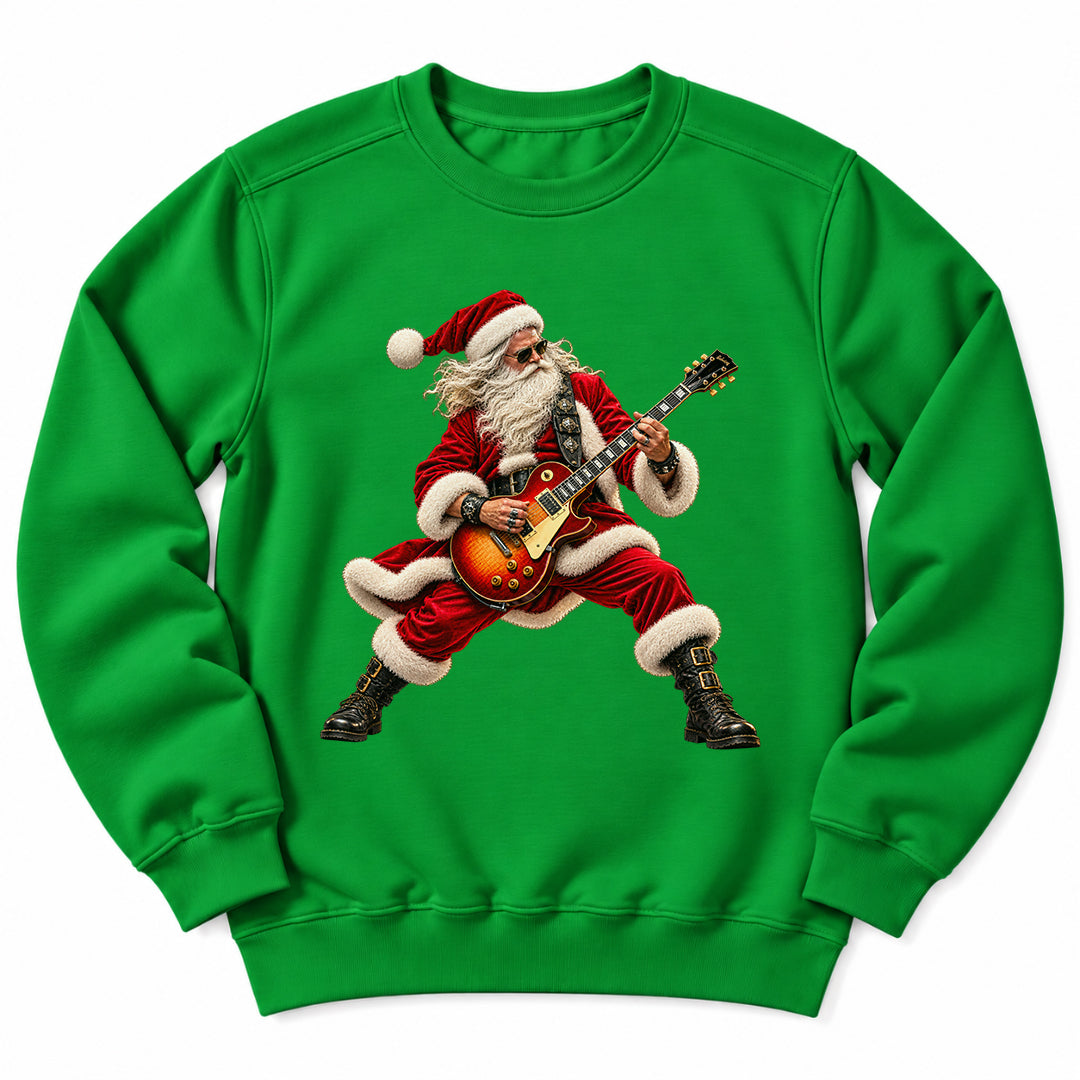 Santa Playing Electric Guitar Sweatshirt