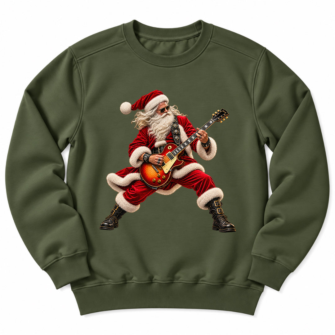 Santa Playing Electric Guitar Sweatshirt