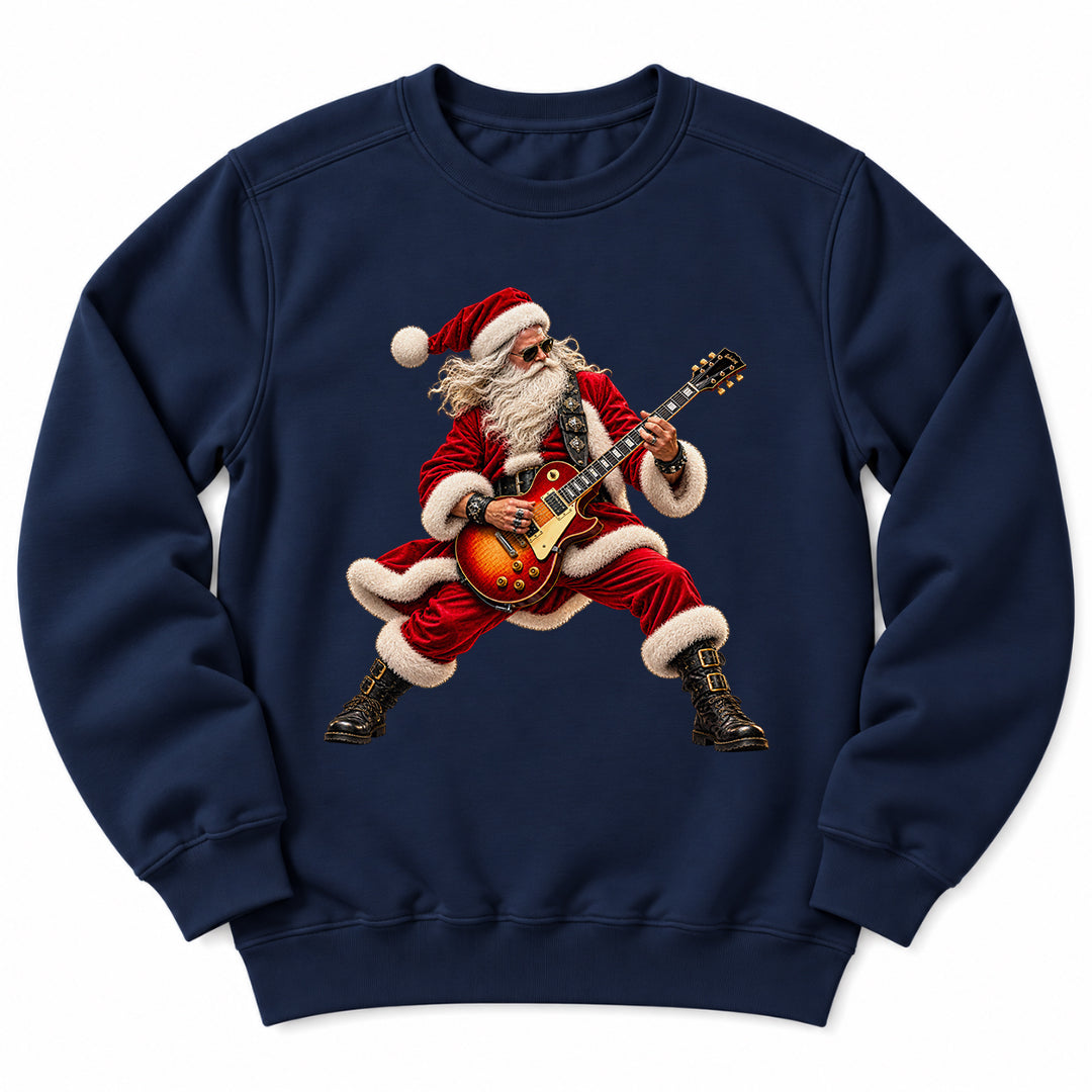 Santa Playing Electric Guitar Sweatshirt