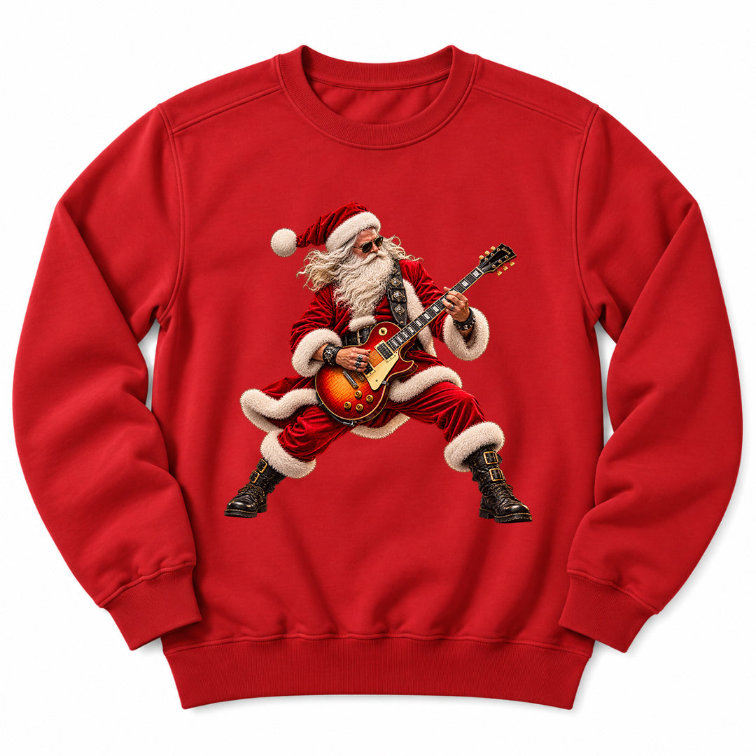 Santa Playing Electric Guitar Sweatshirt
