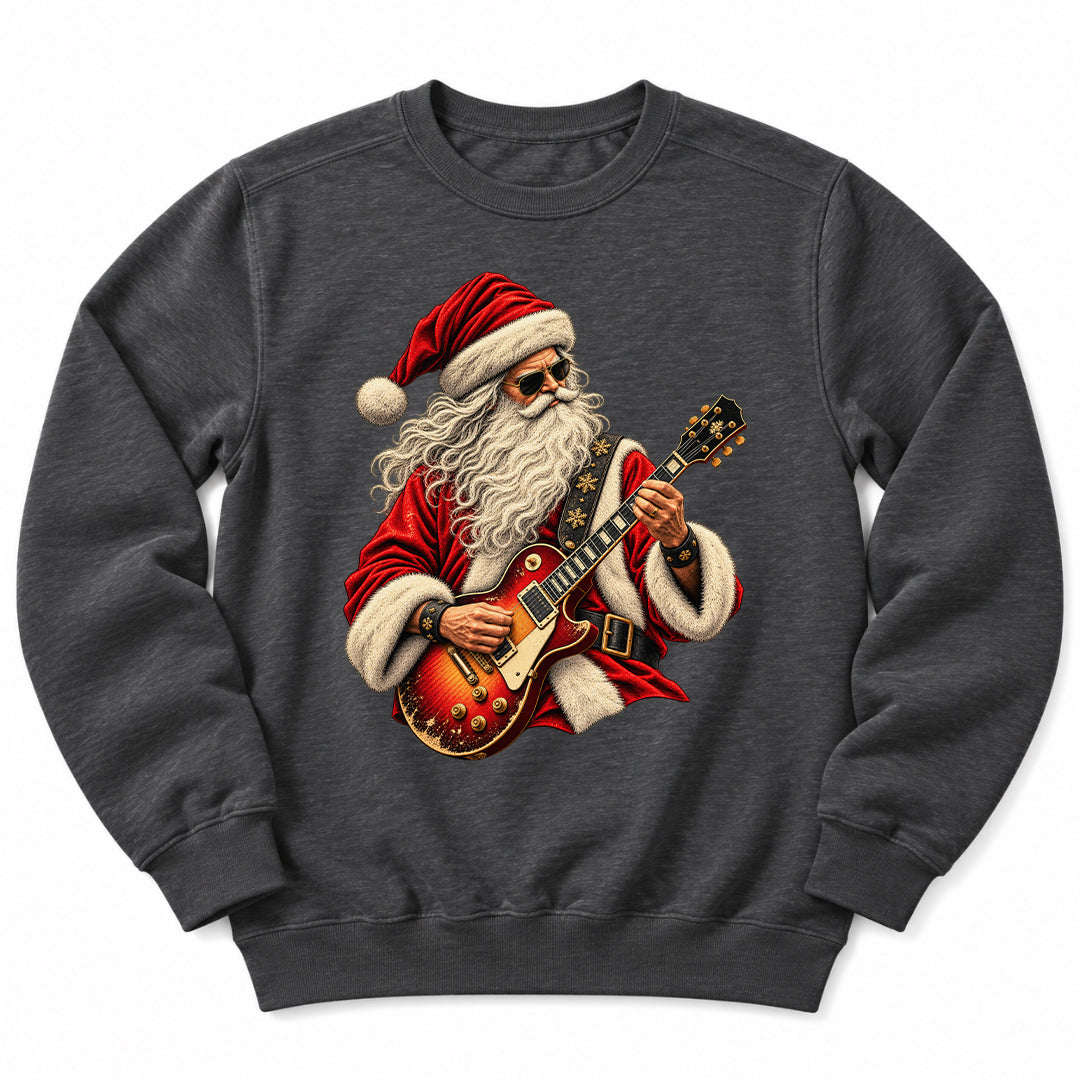 Santa Rock Guitar Music Sweatshirt