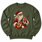 Santa Rock Guitar Music Sweatshirt