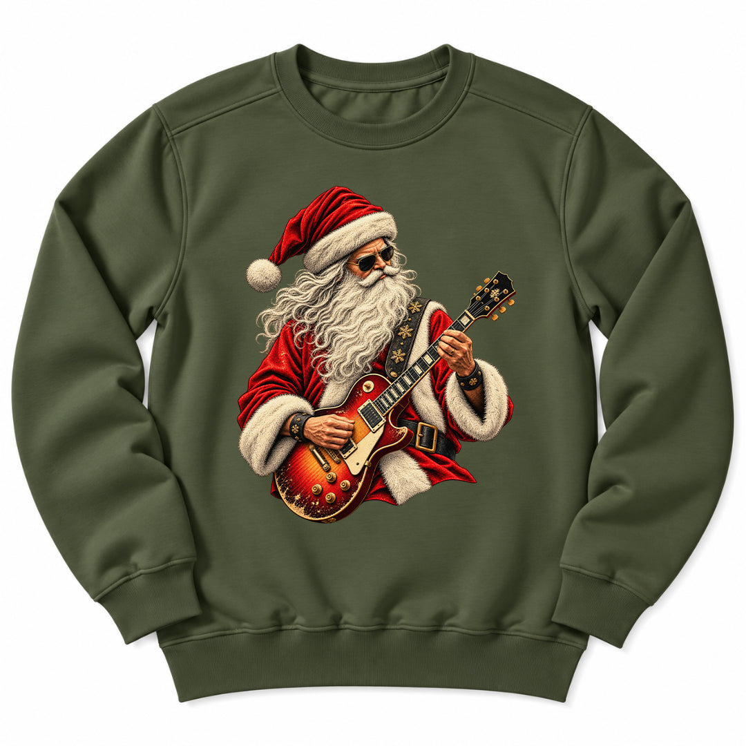 Santa Rock Guitar Music Sweatshirt